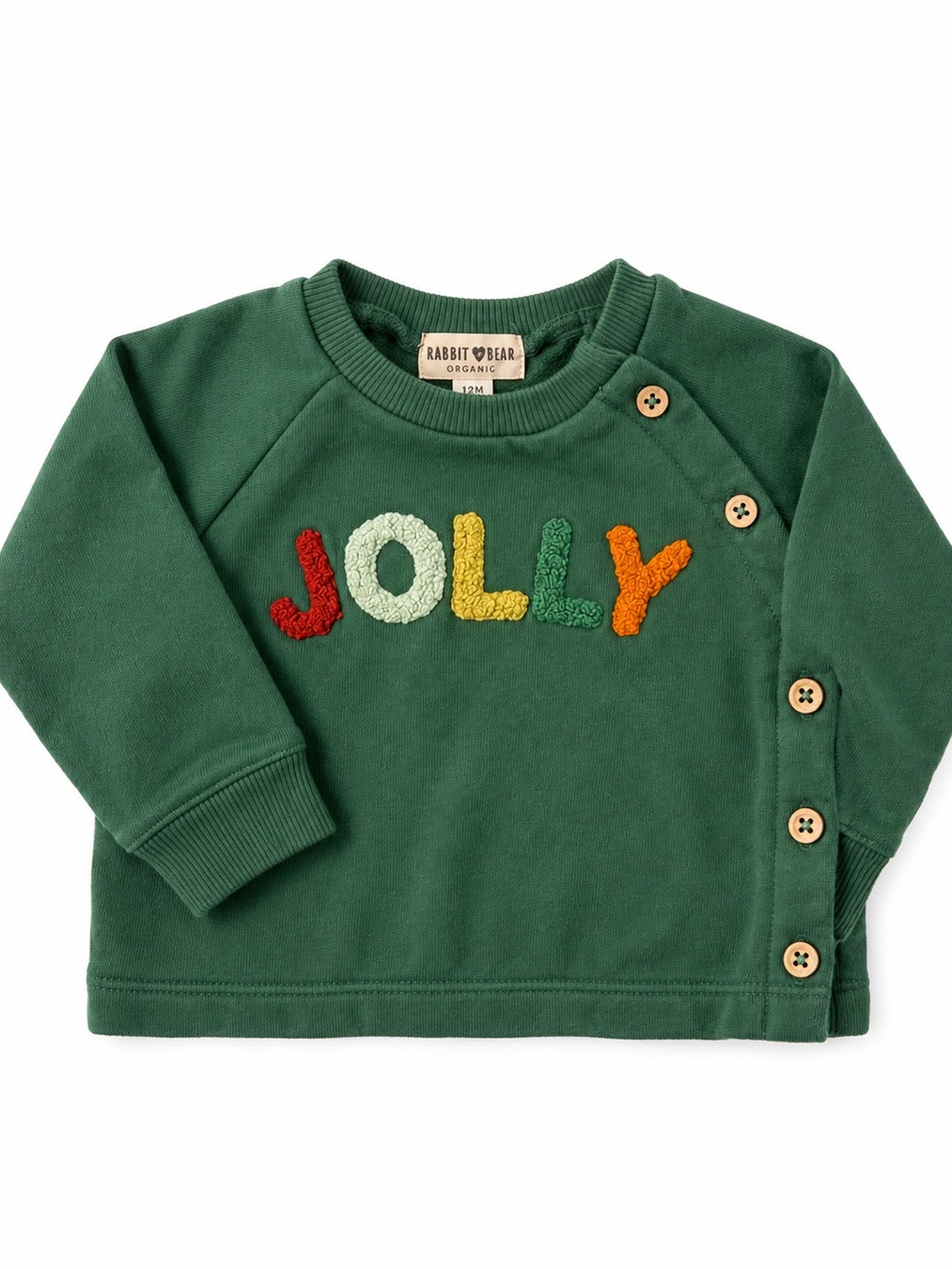 Rabbit & Bear Organic Green 'Jolly' Sweatshirt for Kids